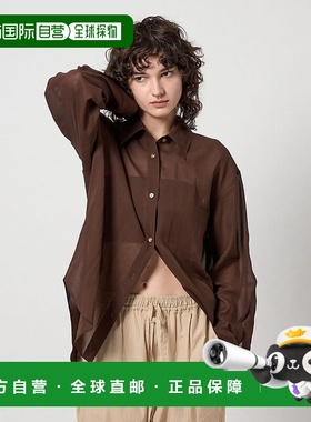 1h可退 日本直邮6(ROKU)女士全棉透纱衬衫宽松版型叠穿设计 86112