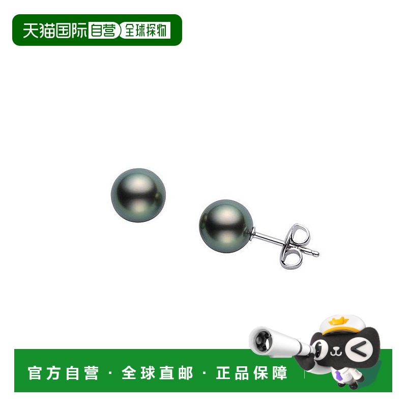 日潮跑腿Mikimoto御木本女士耳环18K白金珍珠简约气质经典