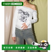 1h可退 DI25SP12L0025 T恤 日本直邮DISPARK 女士单肩图案长袖