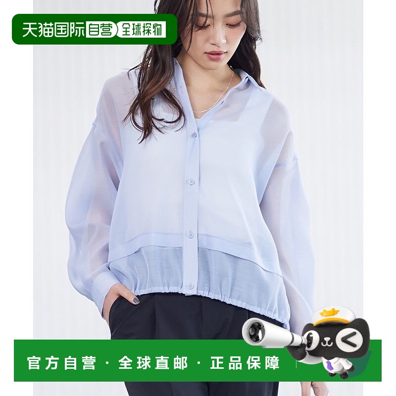 日本直邮INDIVI 可清洗带抽绳潮流薄纱衬衫 [IN1249EW071222]