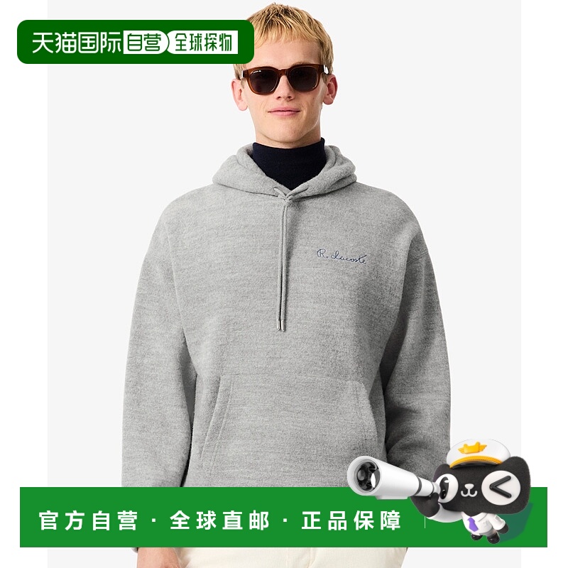 1h可退 日本直邮LACOSTE男女同款宽松版型双层面料连帽卫衣 胸前
