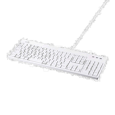 【日本直邮】Buffalo 抗菌防水防尘可水洗有线全键盘 白色 BSKBU5