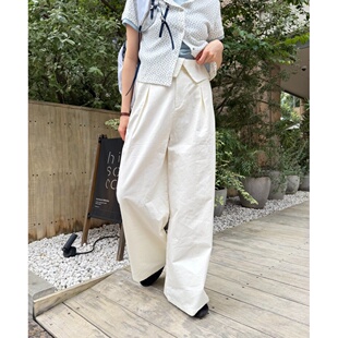 日本直邮W closet 女装 高腰褶皱阔腿裤 WCZ1061502A0003