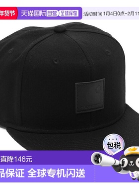 日本直邮Carhartt 帽子 徽标棒球帽 Snapback 黑色 男士 女士 中