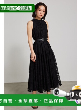 日本直邮Rienda 蕾丝撕裂感连衣裙 BLK [RI3465EW25376] 黑色