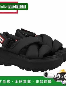 日本直邮Hunter男女通用City Liber Puffed Crossover凉鞋黑色UFD