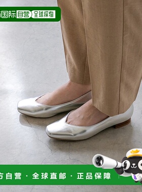 日本直邮Menue 方形鞋头低跟V领女鞋 ME8623BW02702 黑色