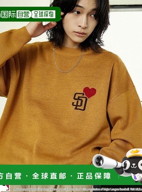 1h可退 日本直邮PUBLUX 男装 心形球队logo 毛衣 针织衫 修身 圆