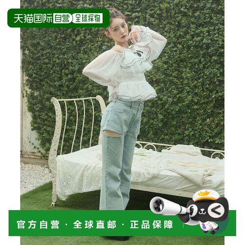 日本直邮MAJESTIC LEGON 女装 侧开衩亮片牛仔裤 1068056100