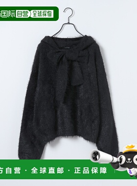1h可退 日本直邮25quee 女装 宽松半拉链 针织连帽衫 系带设计 61