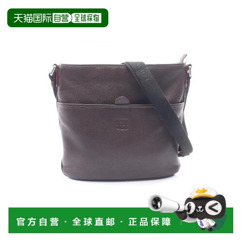 日本直邮中古vintage二奢Loewe罗意威女包A级95新牛皮斜挎包棕色