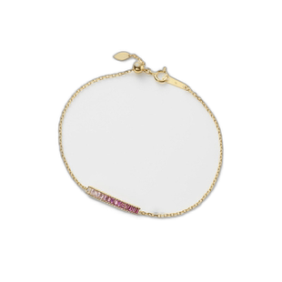 日本直邮日潮 agete 阿卡朵K18YG蓝宝石手链红色 均码红宝石首饰