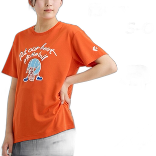 日本直邮 匡威T恤女款CONVERSE女童印花T篮球运动服吸汗速干女篮/