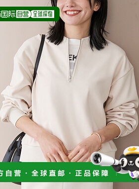 1h可退 日本直邮COEN 女装 半拉链连帽卫衣 仿绒里暖感设计 76206