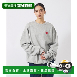 1h可退 日本直邮POLER 男女同款 心形刺绣 圆领卫衣 里起毛棉质