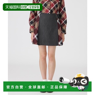 日本直邮BLUE 侧边格纹迷你裙 LABEL 女装 卷 CRESTBRIDGE 1h可退