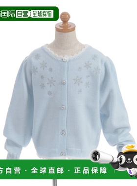1h可退 日本直邮axes femme 儿童 女孩 雪花刺绣针织开衫 柔软保