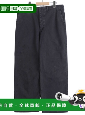 1h可退 日本直邮BOW WOW男装 宽松直筒做旧感黑色斜纹棉裤 BW261B