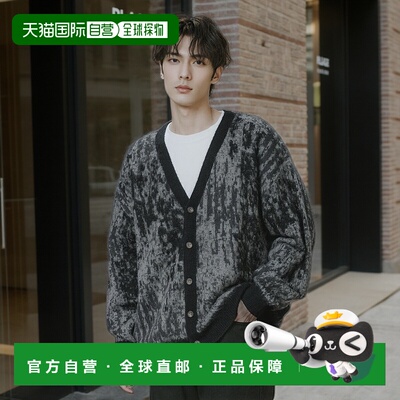 1h可退 日本直邮RAGEBLUE男士抽象图案莫赫尔混纺针织开衫 290305