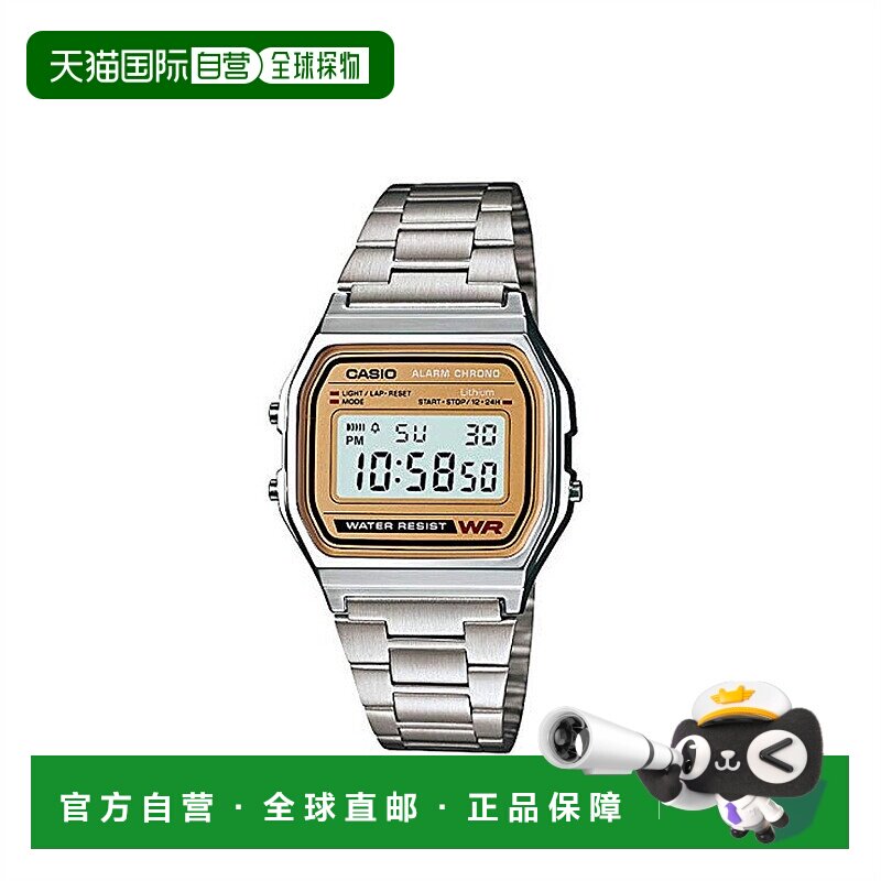 【日本直邮】Casio卡西欧男士女士手表银色方形A-158WEA-9JF防水