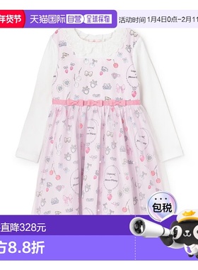 1h可退 日本直邮mezzo piano 儿童 原创印花拼接设计连衣裙 60543