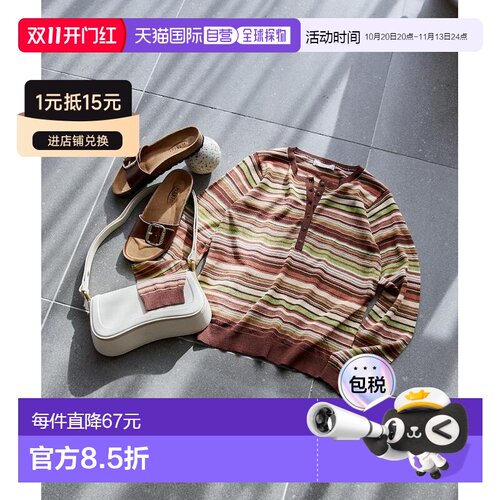 日本直邮FREAK'S STORE女士夏季薄透亨利领针织衫【付后1h可退】