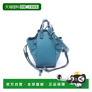 日本直邮中古Loewe罗意威女包A级95新hammock吊床包牛皮斜挎包蓝