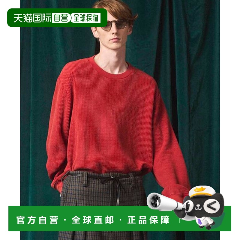 1h可退 日本直邮MAISON SPECIAL Prime-Over圆领长袖蜂巢纹T恤