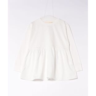 日本直邮MELROSE 女装 棉质天竺 高密布帛拼接佩普拉上衣 claire