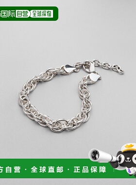 1h可退 日本直邮COCOSHNIK 女士 双缆绳设计 银色链条手链 767412