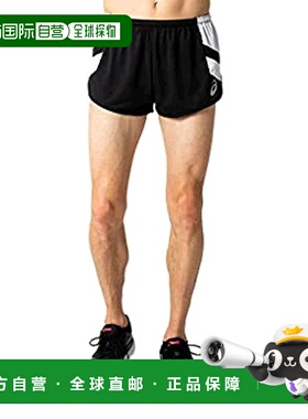 【日本直邮】ASICS男士田径服 跑步短裤 黑色/白色M  2091A125