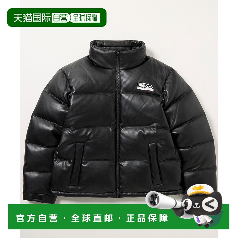 1h可退 日本直邮FIRST DOWN 男女同款 泡泡羽绒外套 仿皮拼接宽松