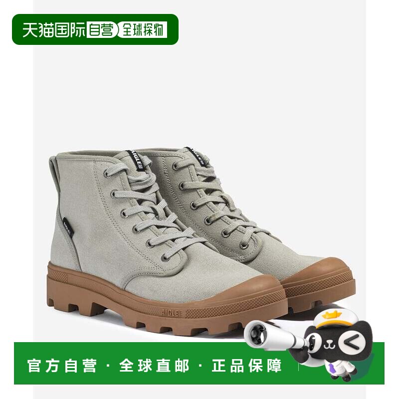 日本直邮AIGLE 泰纳雷帆布高帮运动鞋户外鞋厚底鞋鼠尾草绿 棉鞋