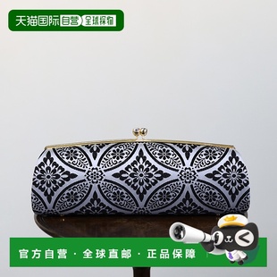 日本直邮tatsumi Omi｜西阵织黑华纹样手工制作手拿包Ta