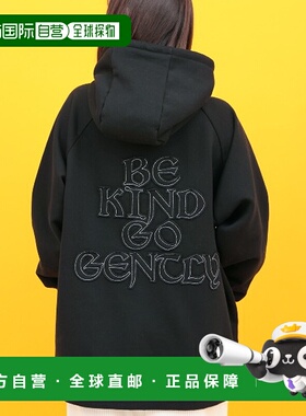1h可退 日本直邮titicaca 女装 加绒刺绣logo连帽卫衣 宽松oversi