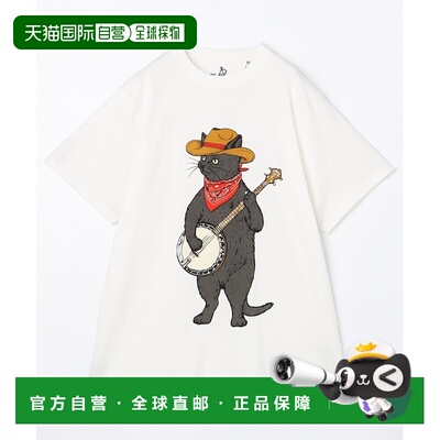 1h可退 日本直邮go slow caravan 男装 猫弹班卓琴印花T恤 122612