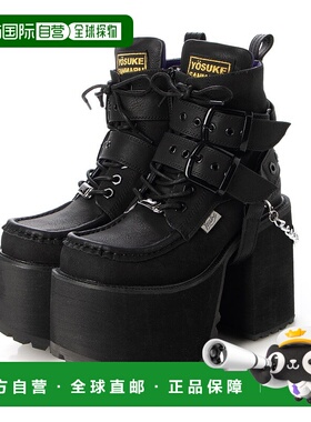 日本直邮YOSUKE 直營SHOP限定厚底系带靴 [YO729BW18498] 黑色