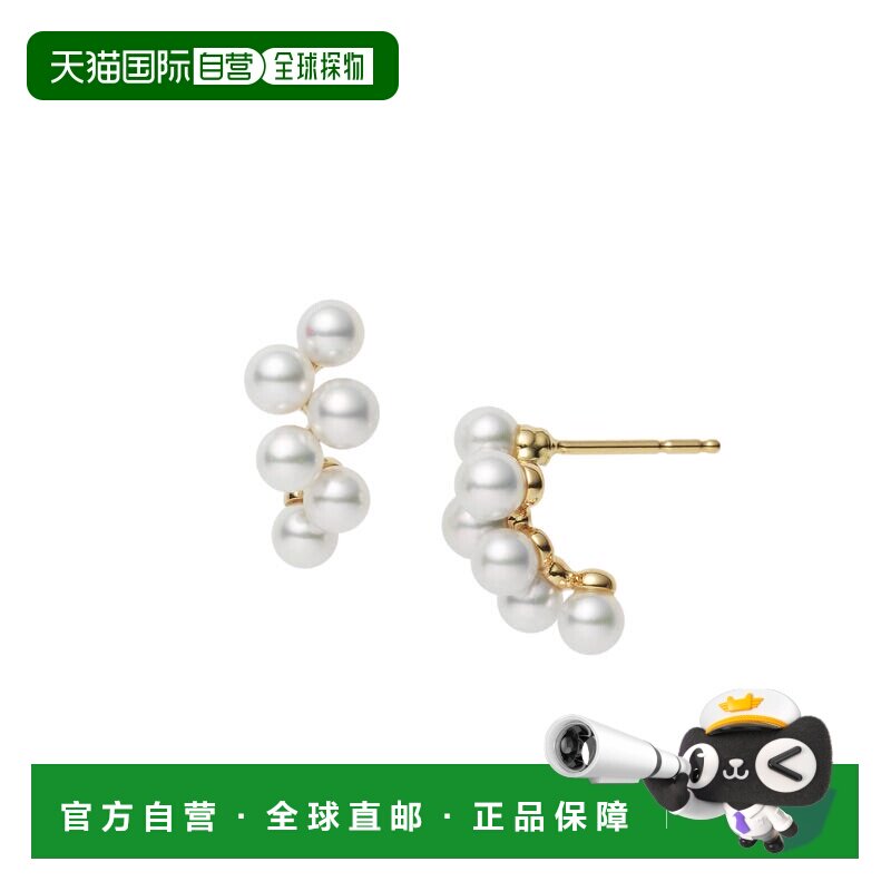 日潮跑腿Mikimoto御木本18K黄金珍珠耳环时尚复古潮流舒适