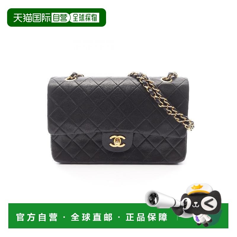 日本直邮中古Chanel香奈儿女包B级9新CF菱格羊皮单肩包黑色,箱包皮具/热销女包/男包,通用款女包,淘宝优惠券,粉丝福利购,淘宝优惠卷