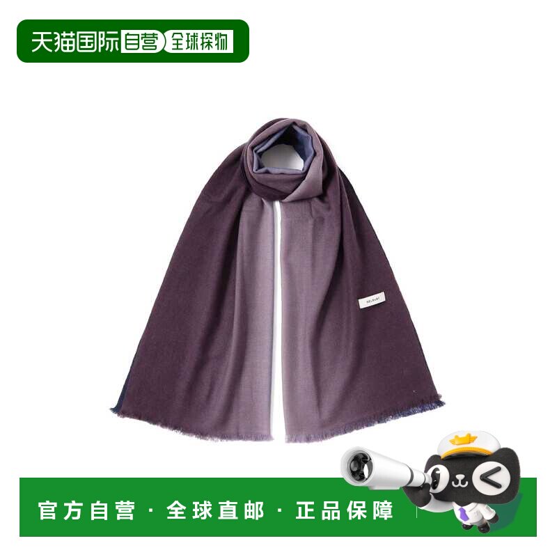 1h可退 日本直邮DELRUBY 男装 纯羊绒 渐变色 手工编织围巾 21450