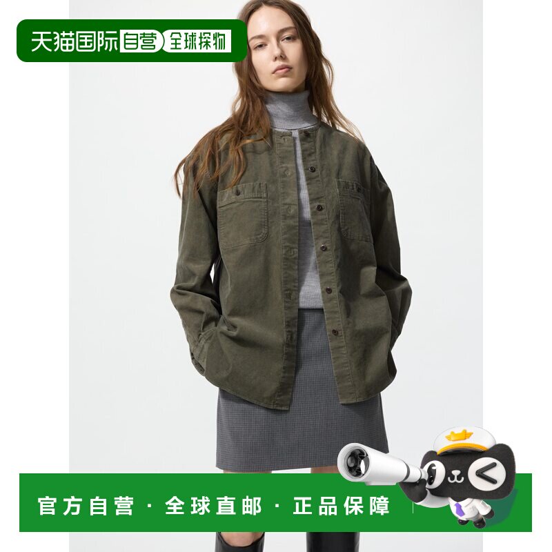 日本直邮UNIQLO优衣库 简约舒适百搭衬衫式休闲长袖夹克外套 女款图片