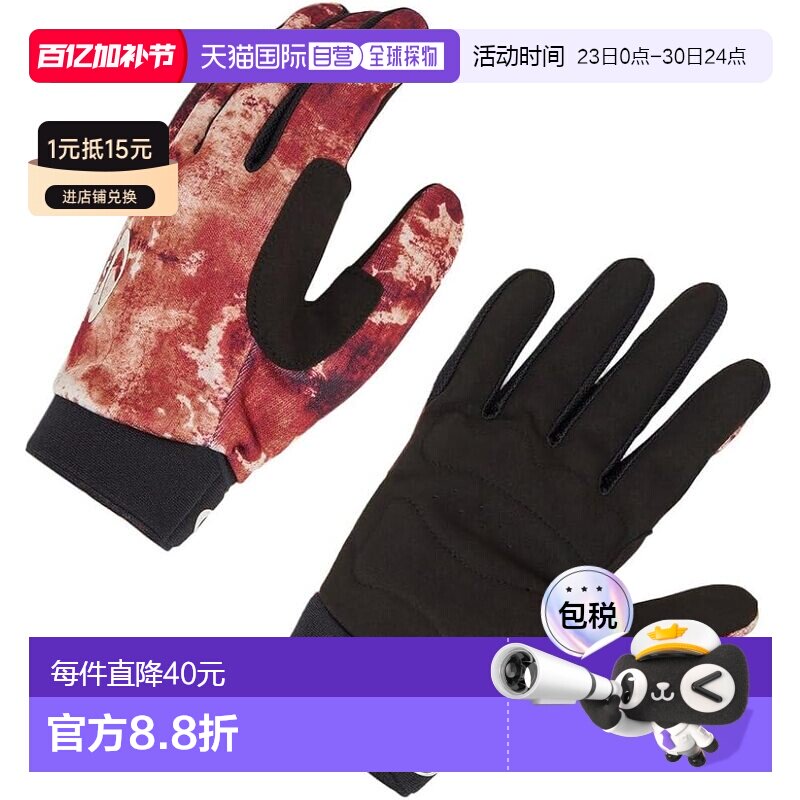 【日本直邮】FOS901472 SEEKER 山地车手套 (43V) 氧化印花红色 M