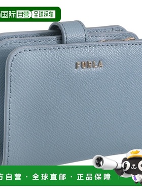 日本直邮FURLA 女士双折钱包 Outlet 蓝色 CLASSIC S COMPACT WAL
