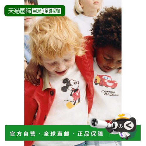 日本直邮Disney Pixar Cars McQueen 刺绣T恤 汽车总动员 T恤短袖