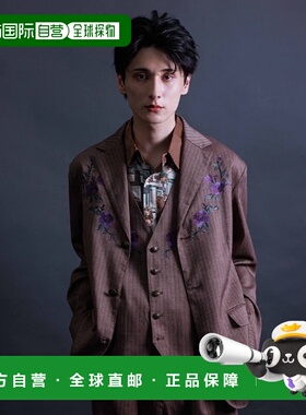 日本直邮AXES-X 男士玫瑰刺绣鱼骨纹夹克 VE412X06AX