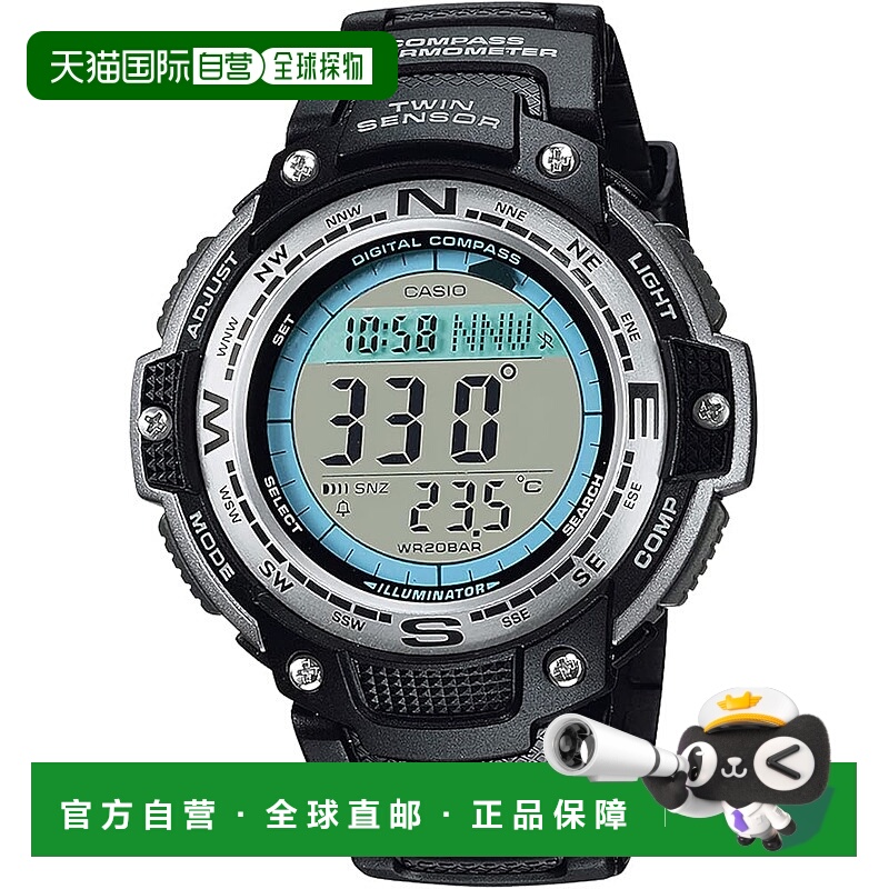 【日本直邮】Casio卡西欧 手表 男式 多功能 黑色SGW-100J-1JH