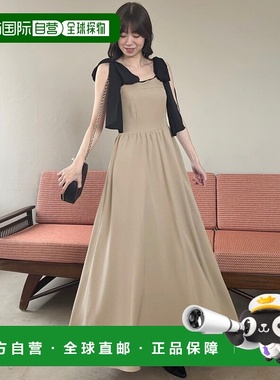 1h可退 日本直邮MAJESTIC LEGON 女装 配色肩蝴蝶結連衣裙 105706