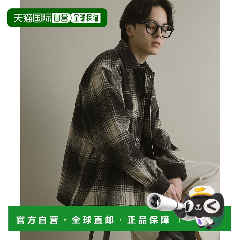 1h可退 日本直邮SENSE OF PLACE 男装 宽松版型 磨毛法兰绒格子衬