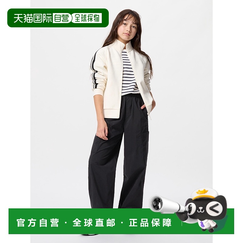 日潮跑腿UNIQLO优衣库 工装慢跑裤 09 BLACK KIDS 100 476760