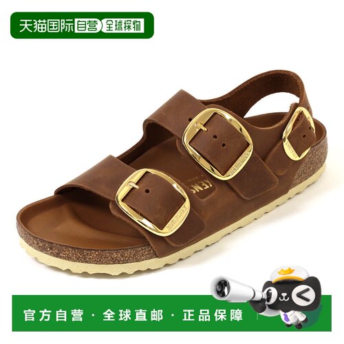 日本直邮BIRKENSTOCK 拖鞋Milano Big Buckle 窄版 油蜡皮 干邑色